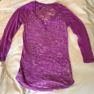 Nollie Sheer Purple Raglan 3/4 Sleeve